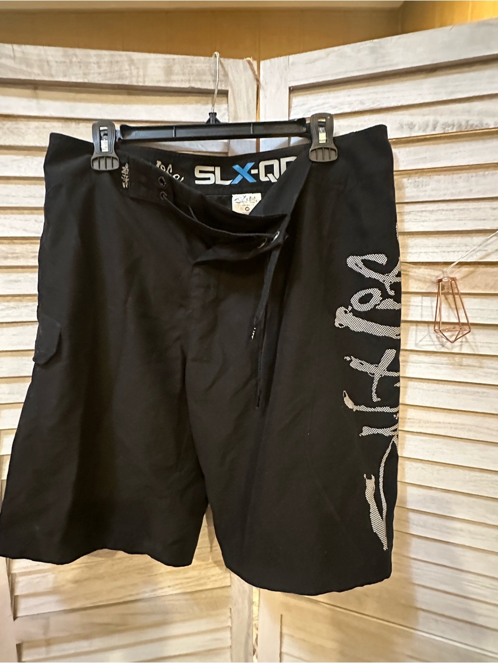 Salt Life Black Men's Swim Trunks with White Side Logo